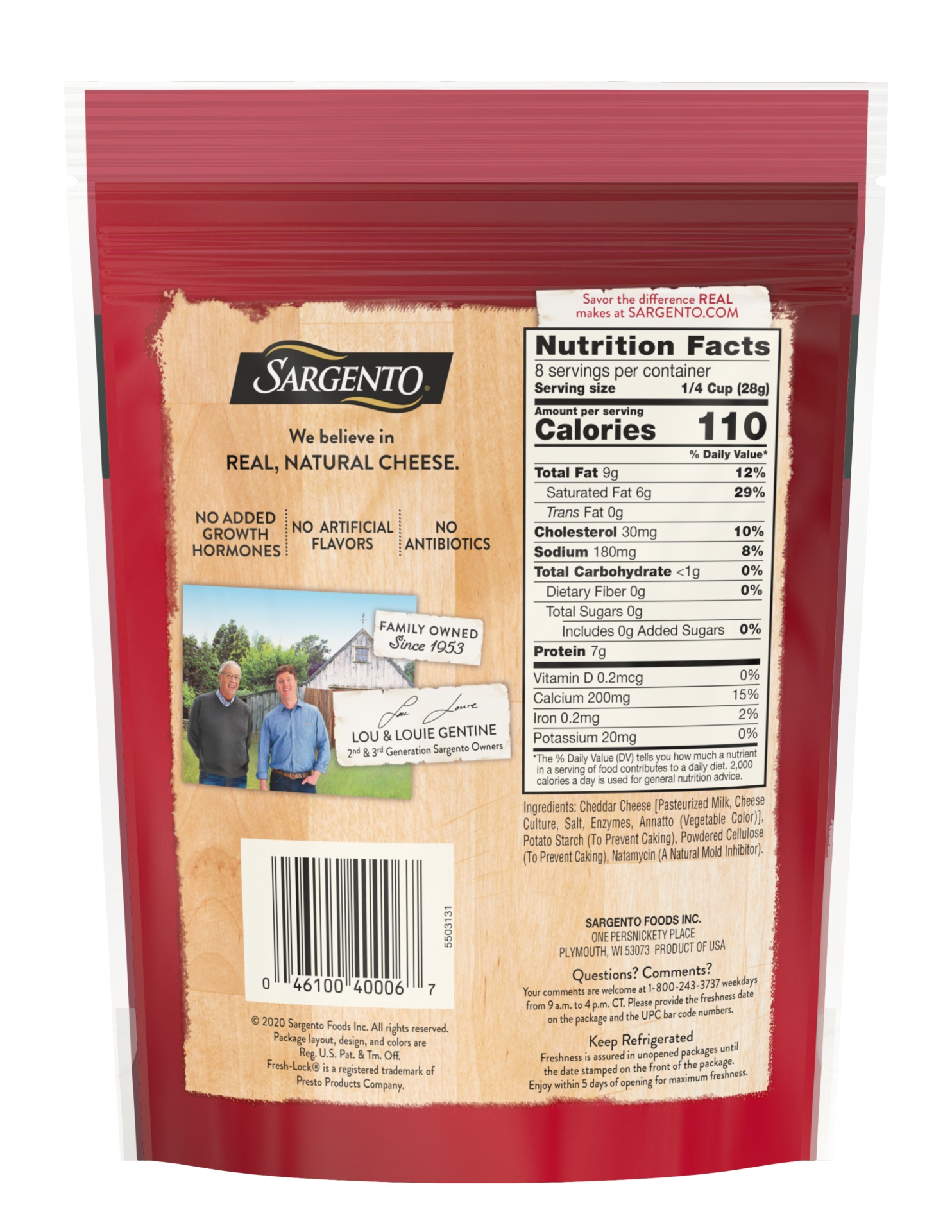 slide 3 of 6, Sargento Shredded Mild Natural Cheddar Cheese, Traditional Cut, 8 oz., 8 oz