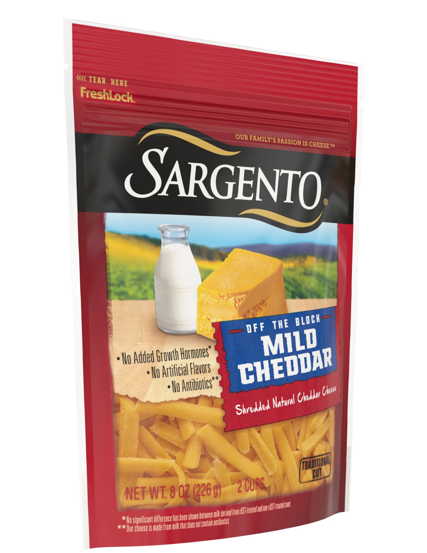 slide 2 of 6, Sargento Shredded Mild Natural Cheddar Cheese, Traditional Cut, 8 oz., 8 oz