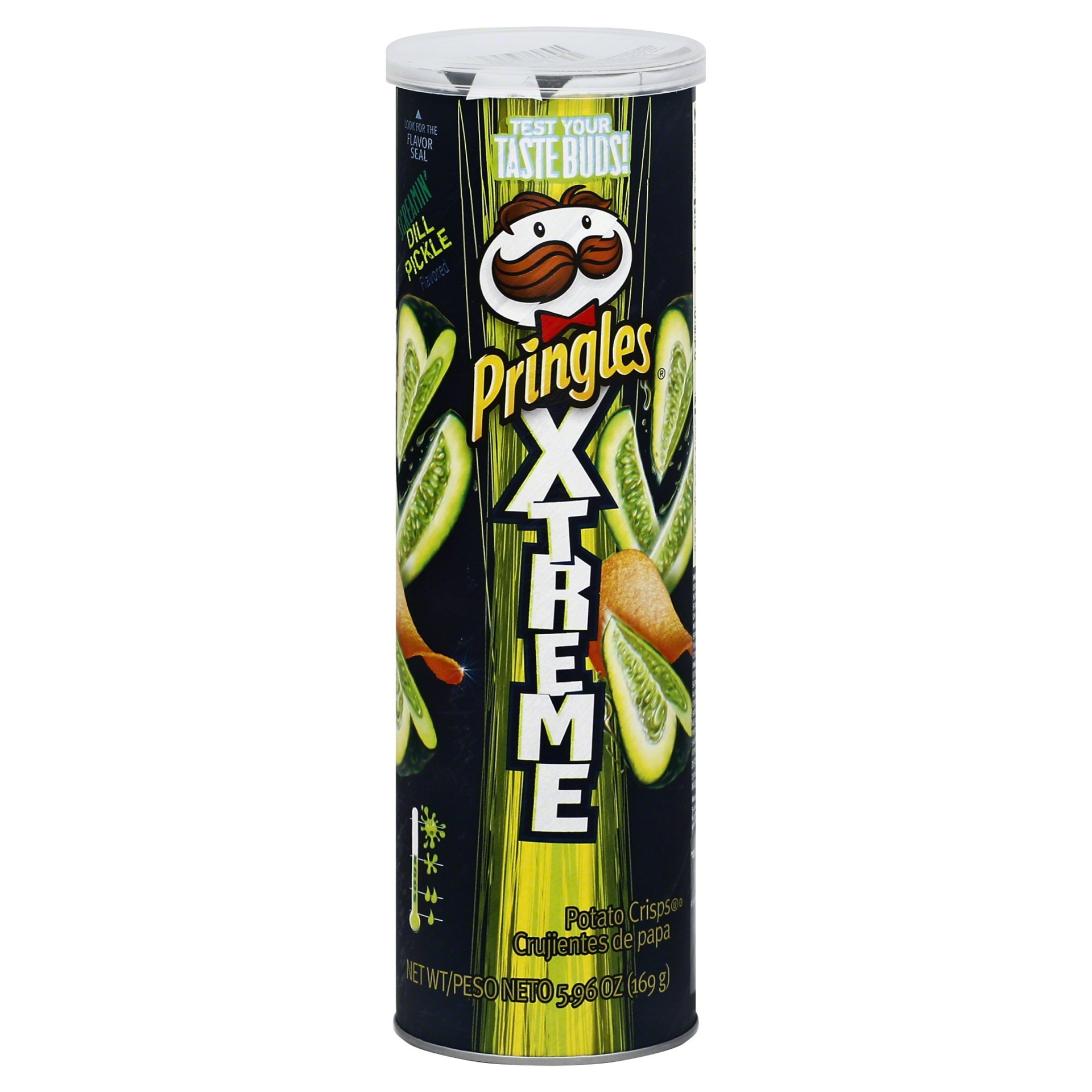 slide 1 of 3, Pringles Screamin' Dill Pickle Potato Crisps, 5.96 oz