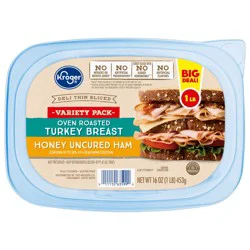 Kroger® Deli Thin Sliced Oven Roasted Turkey Breast/Honey Uncured Ham Variety Pack