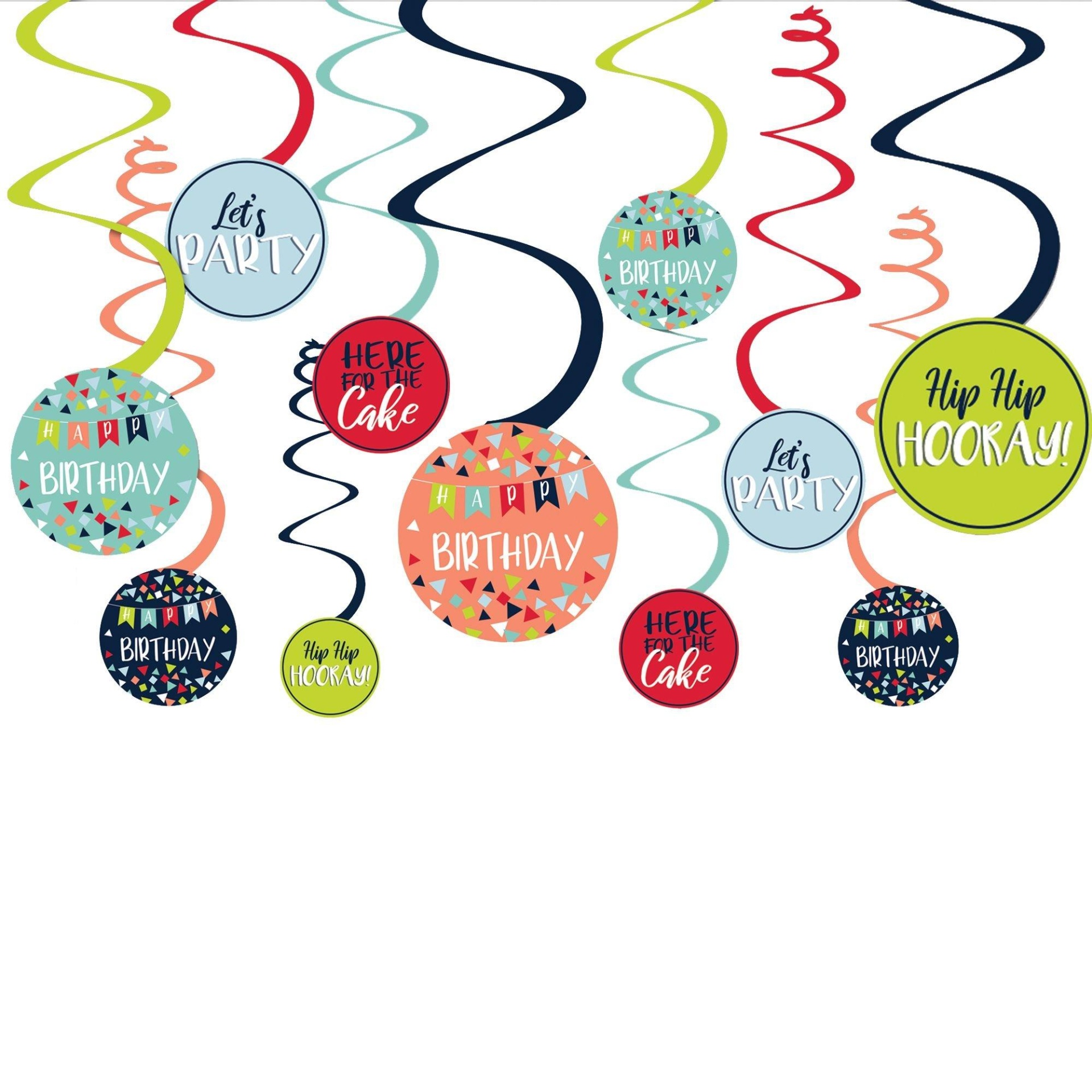 slide 1 of 1, Decoration Spirle A Reason To Celebrate 12 Count, 1 ct