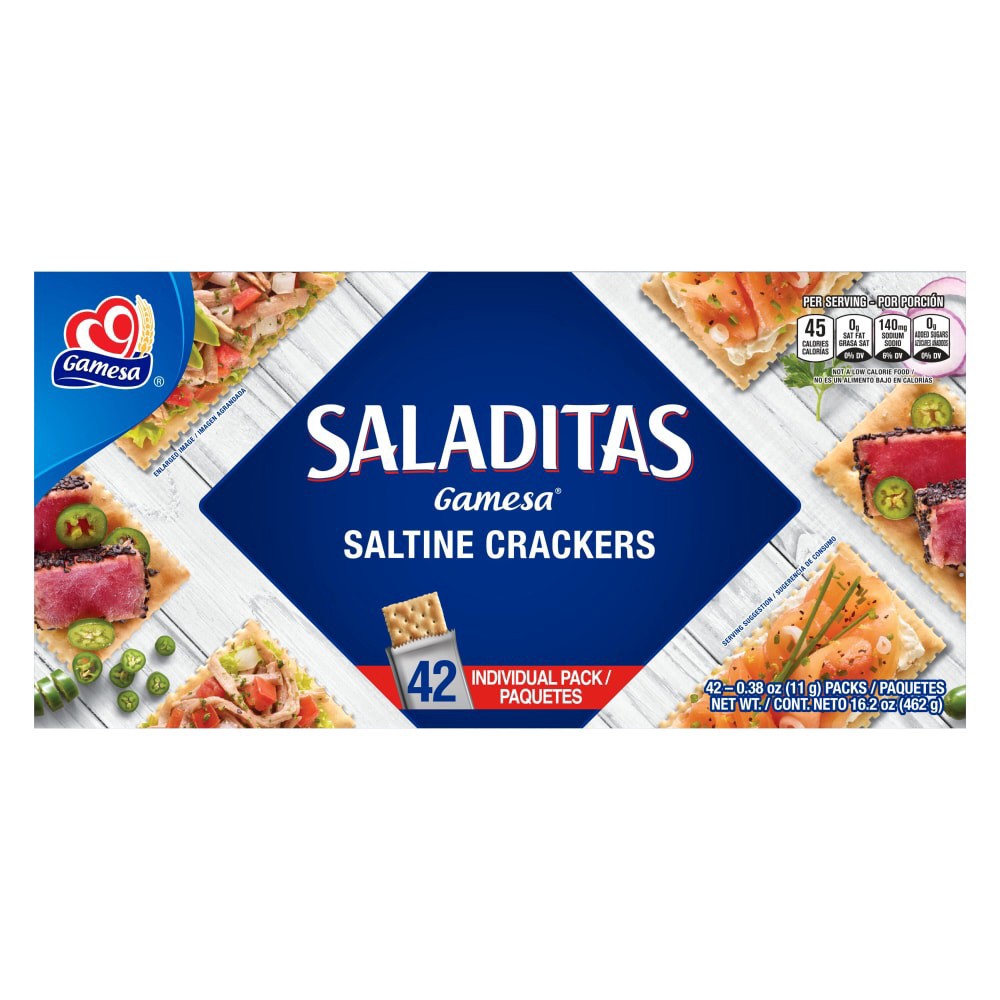 slide 2 of 3, Gamesa Saladitas Saltine Crackers Regular 16.2 Oz, 12 Count, 42 ct