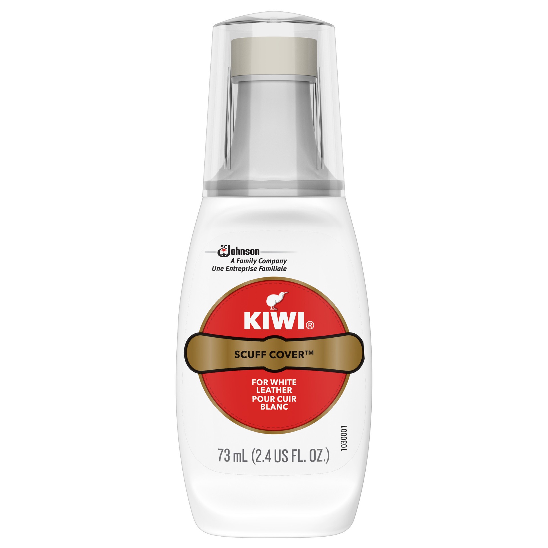 slide 1 of 1, KIWI Scuff Cover, White, 2.4 oz (1 Bottle with Sponge Applicator), 2.5 oz