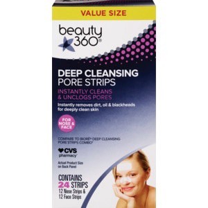 slide 1 of 1, Beauty 360 Deep Cleansing Pore Strips, 24 ct