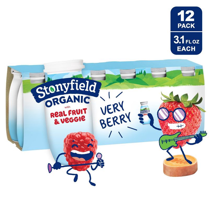 slide 3 of 9, Stonyfield Organic Very Berry Kids' Yogurt Drinks - 3.1 fl oz/12ct, 3.1 fl oz, 12 ct