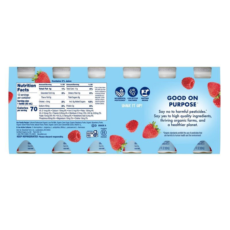 slide 5 of 9, Stonyfield Organic Very Berry Kids' Yogurt Drinks - 3.1 fl oz/12ct, 3.1 fl oz, 12 ct