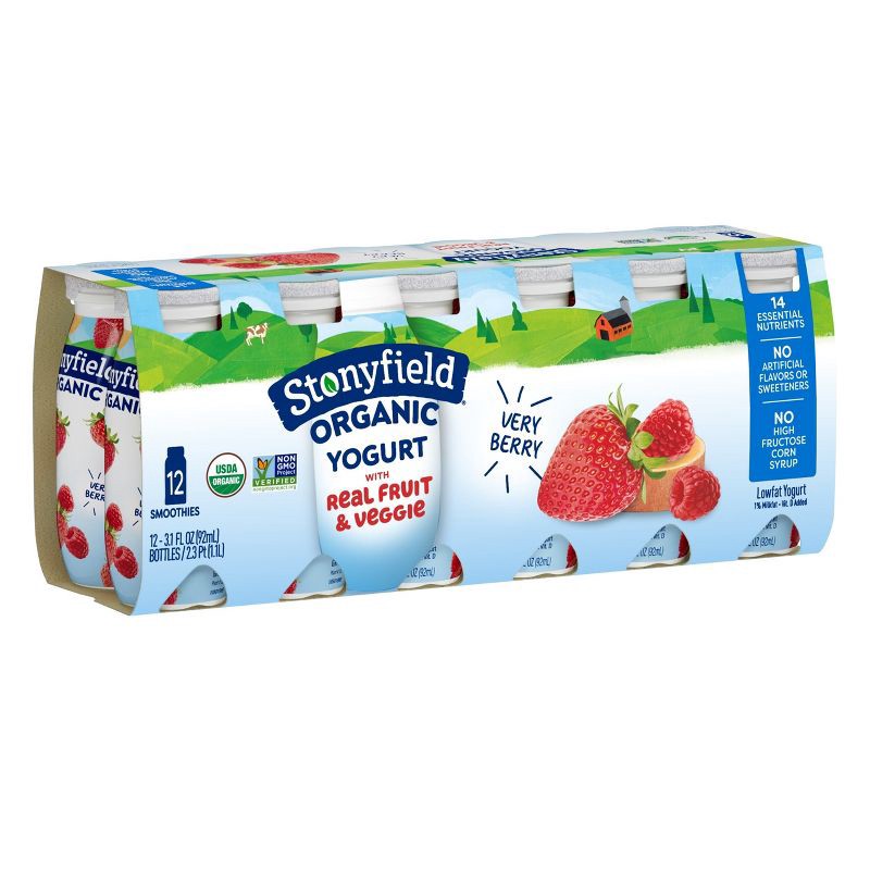 slide 6 of 8, Stonyfield Organic Very Berry Kids' Yogurt Drinks - 3.1 fl oz/12ct, 3.1 fl oz, 12 ct