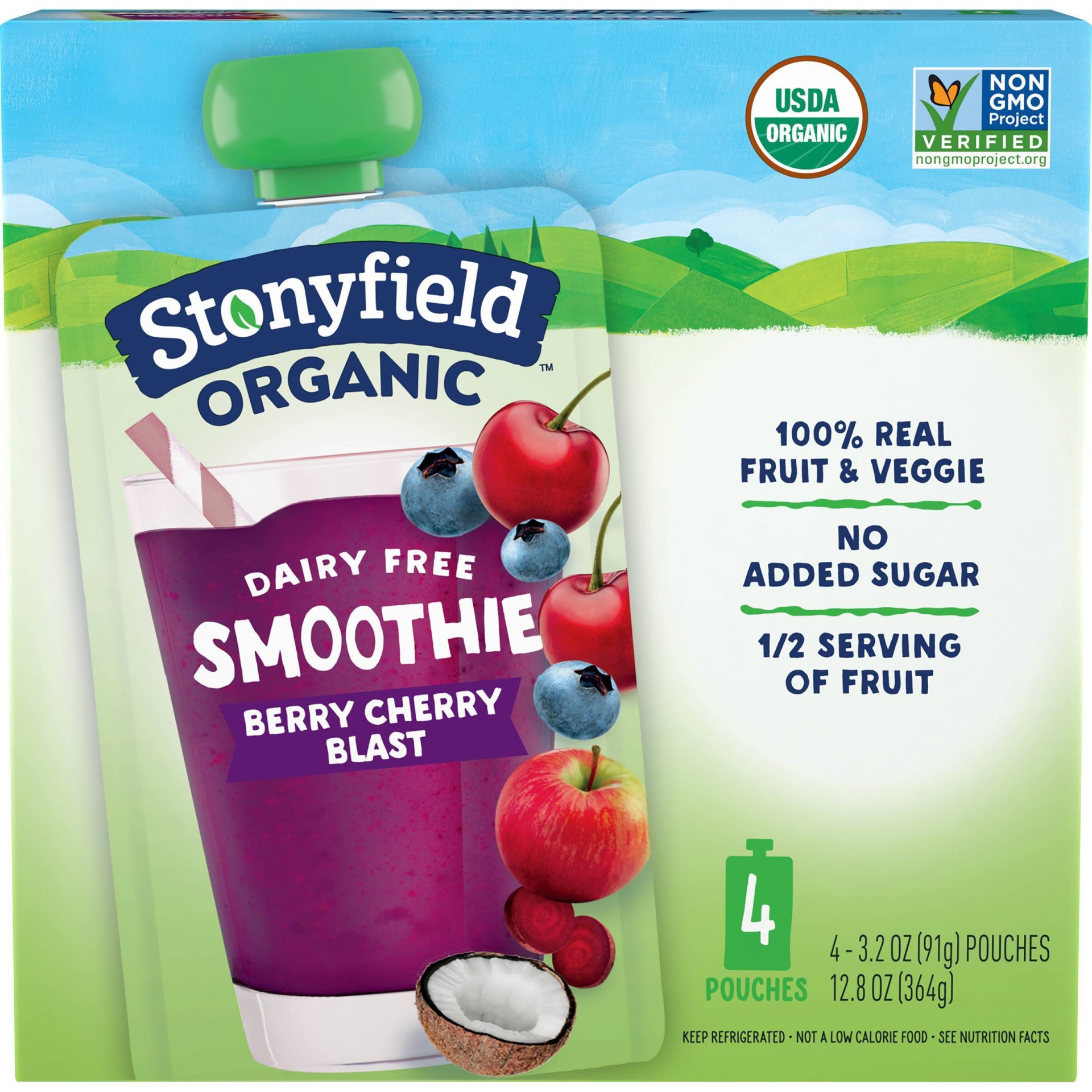 slide 1 of 6, Stonyfield Fruit & Veg Berry Cherry Blast Kids' Yogurt, 4 ct, 3.2 oz