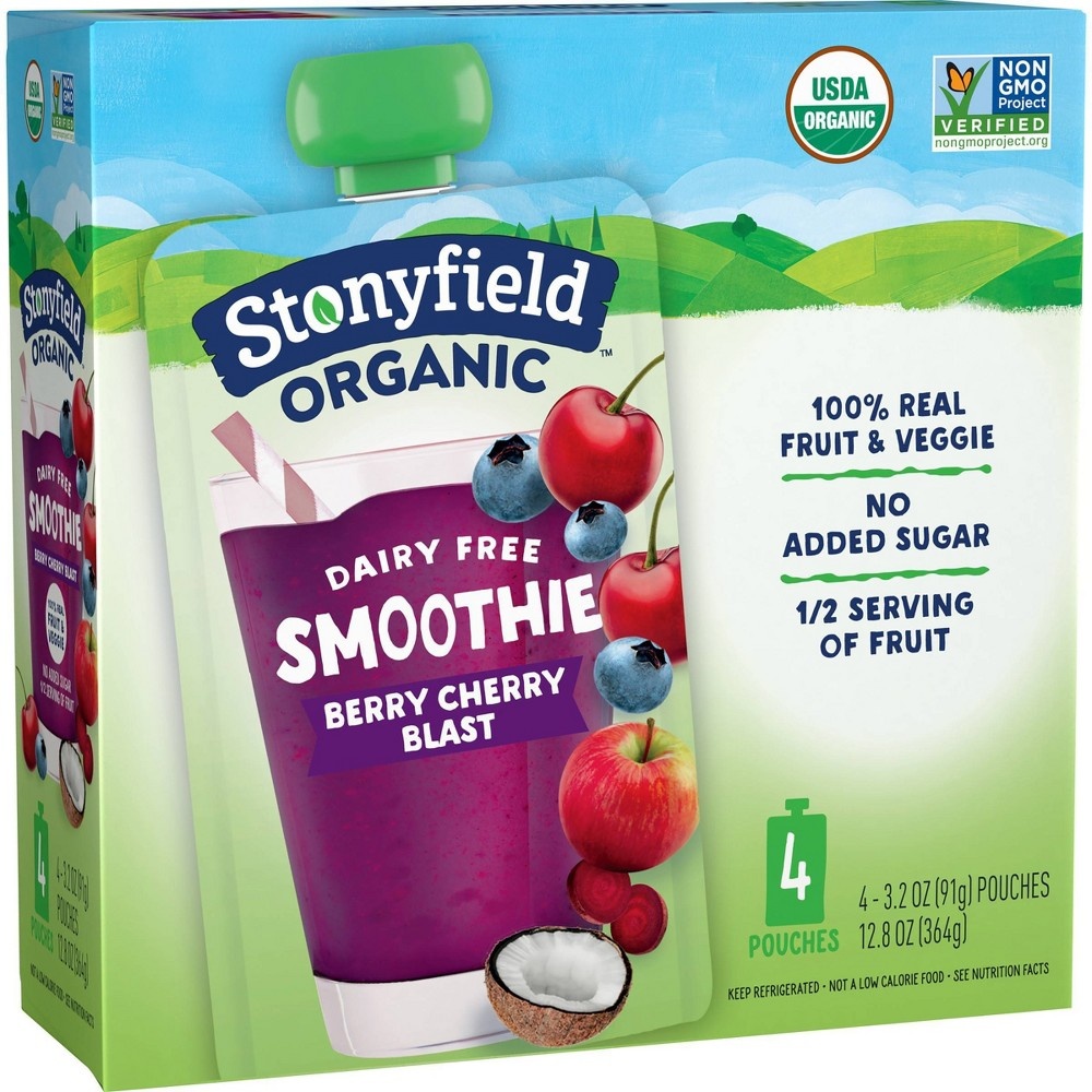 slide 6 of 6, Stonyfield Fruit & Veg Berry Cherry Blast Kids' Yogurt, 4 ct, 3.2 oz