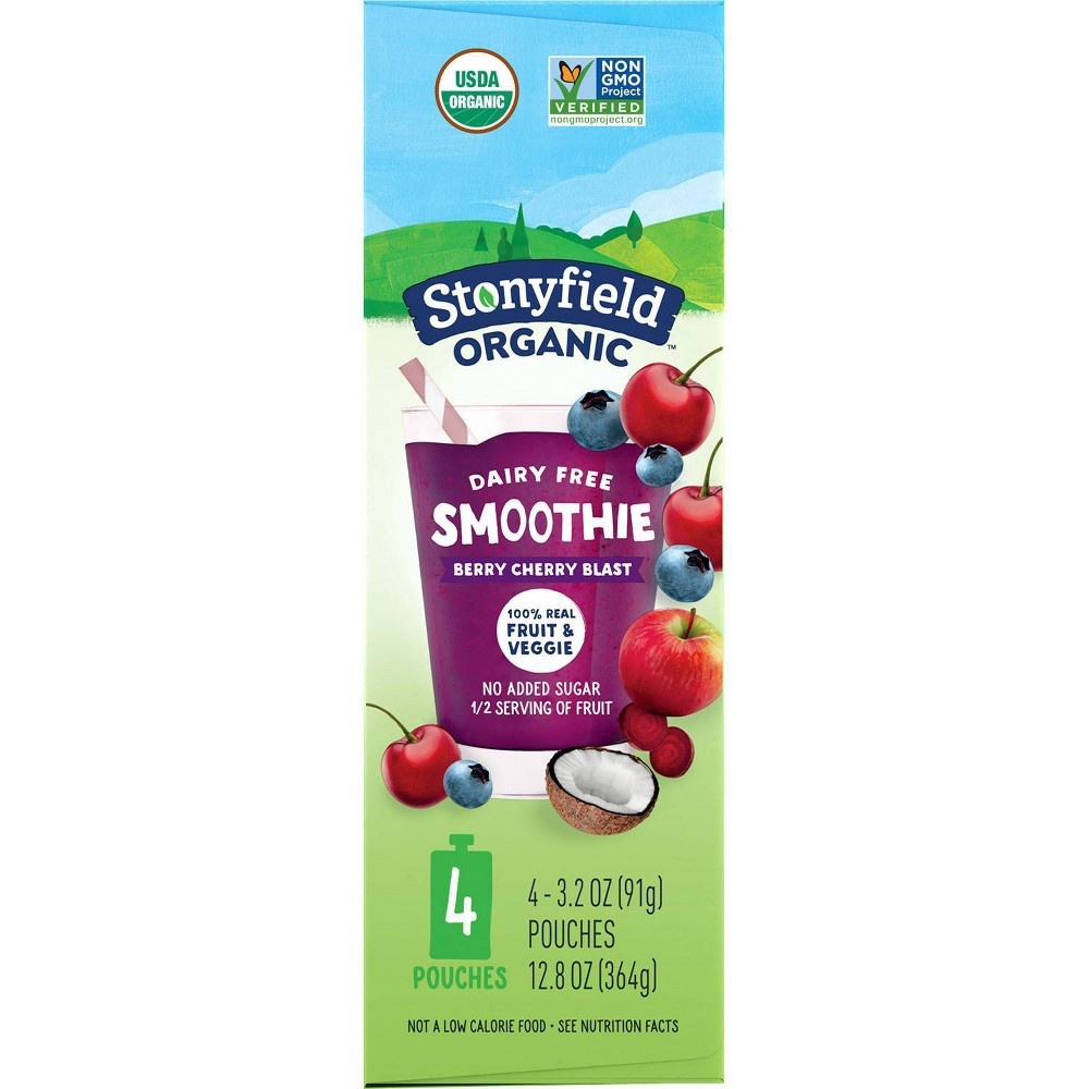 slide 2 of 6, Stonyfield Fruit & Veg Berry Cherry Blast Kids' Yogurt, 4 ct, 3.2 oz