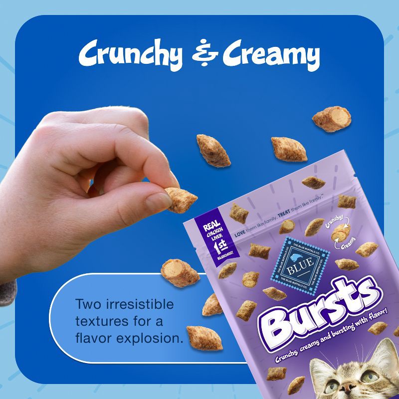 slide 6 of 9, Blue Buffalo Bursts with Chicken, Liver & Beef Crunchy & Creamy Cat Treats - 12oz, 12 oz