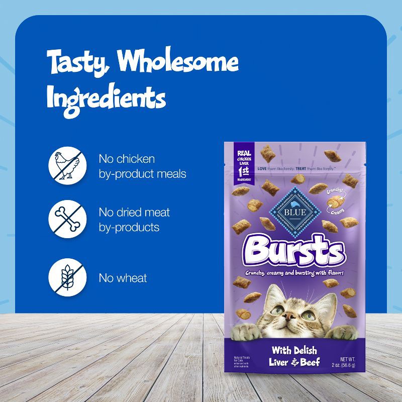 slide 7 of 9, Blue Buffalo Bursts with Chicken, Liver & Beef Crunchy & Creamy Cat Treats - 12oz, 12 oz