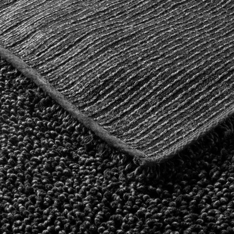 slide 3 of 4, 21"x34" Mélange Looped Bath Rug Black - Casaluna™: Cotton, Tufted, OEKO-TEX Certified, Machine Washable, 1 ct
