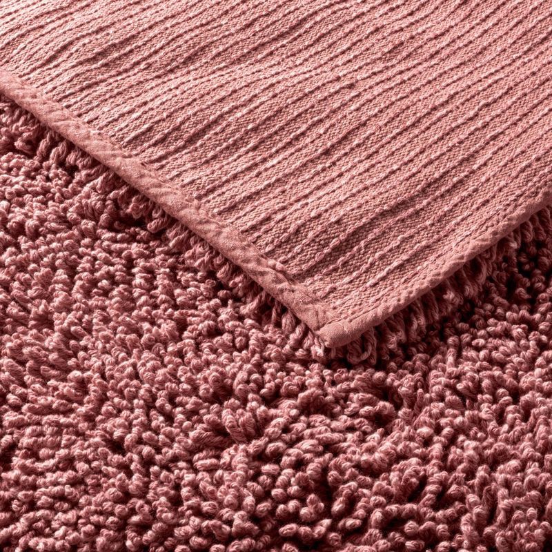 slide 3 of 4, 21"x34" Mélange Looped Bath Rug Rose - Casaluna™: Cotton, Tufted, OEKO-TEX Certified, Machine Washable, 1 ct