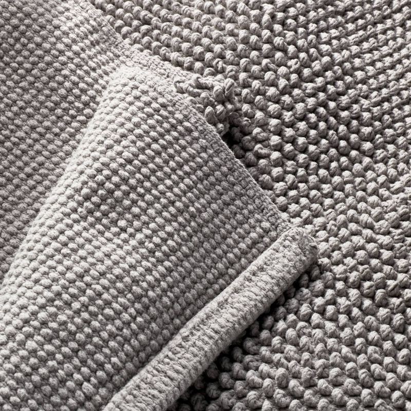 slide 3 of 4, 21"x34" Textured Bath Rug Gray - Casaluna™: Cotton, Woven, Low Pile, OEKO-TEX Certified, 1 ct