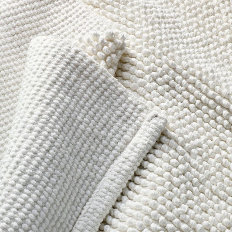 slide 3 of 4, 21"x34" Textured Bath Rug White - Casaluna™: Cotton, Woven, Low Pile, OEKO-TEX Certified, Machine Washable, 1 ct