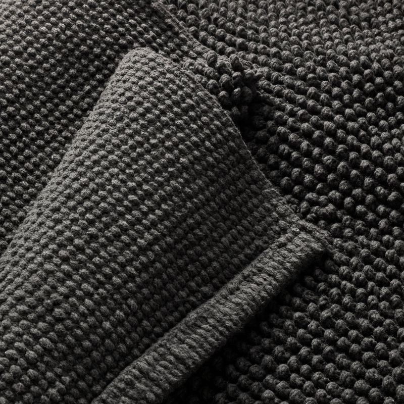 slide 3 of 4, 21"x34" Textured Bath Rug Washed Black - Casaluna™: Cotton, Woven, Low Pile, OEKO-TEX Certified, 1 ct