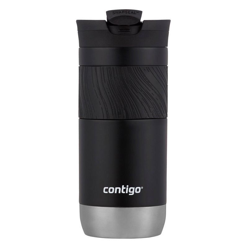 slide 2 of 5, Contigo Byron 2.0 16oz Stainless Steel Travel Mug with SNAPSEAL Lid and Grip Licorice: Insulated Cup for Travel, 16 oz