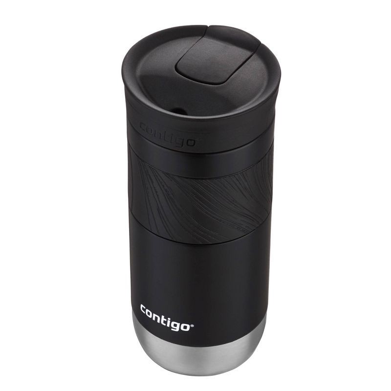 slide 3 of 5, Contigo Byron 2.0 16oz Stainless Steel Travel Mug with SNAPSEAL Lid and Grip Licorice: Insulated Cup for Travel, 16 oz