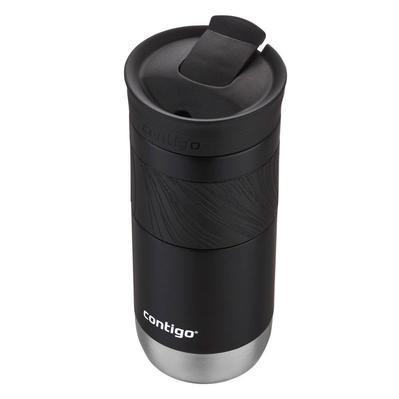 slide 4 of 5, Contigo Byron 2.0 16oz Stainless Steel Travel Mug with SNAPSEAL Lid and Grip Licorice: Insulated Cup for Travel, 16 oz