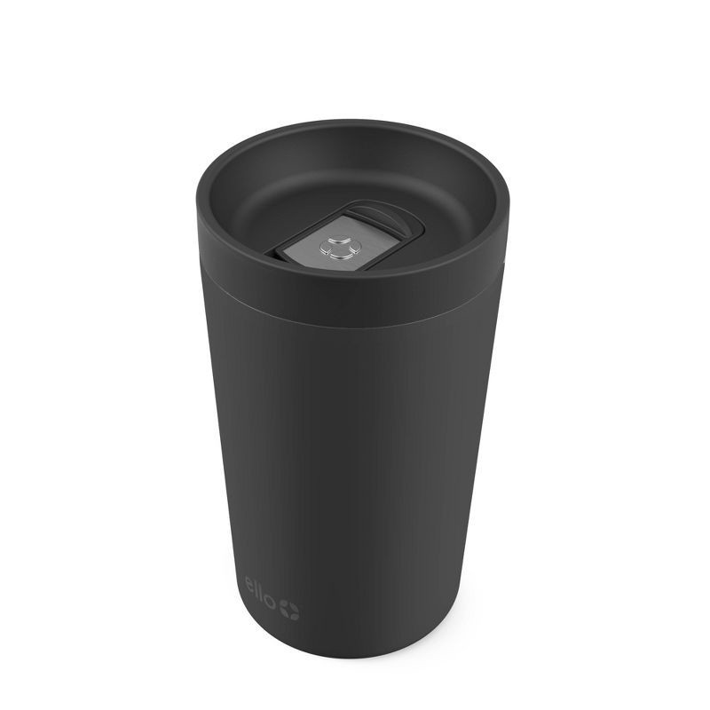 slide 2 of 4, Ello Jones 11oz Vacuum Insulated Stainless Steel Travel Mug Black: Coffee Cup for Hot & Cold Beverages, Dishwasher-Safe, 11 oz