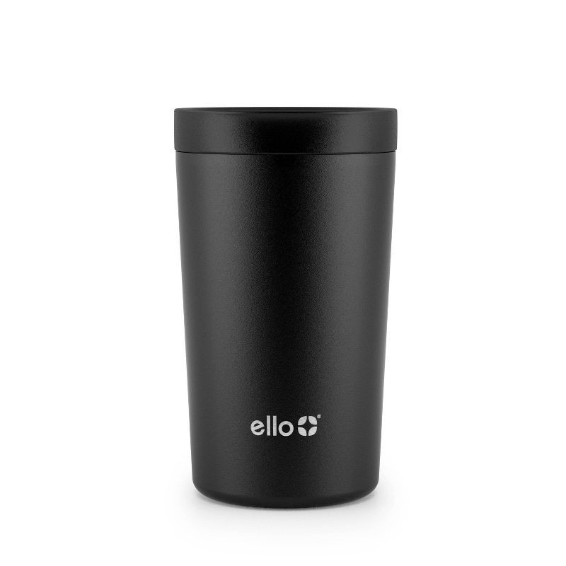 slide 1 of 3, Ello Jones 11oz Vacuum Insulated Stainless Steel Travel Mug Black: Coffee Cup for Hot & Cold Beverages, Dishwasher-Safe, 11 oz