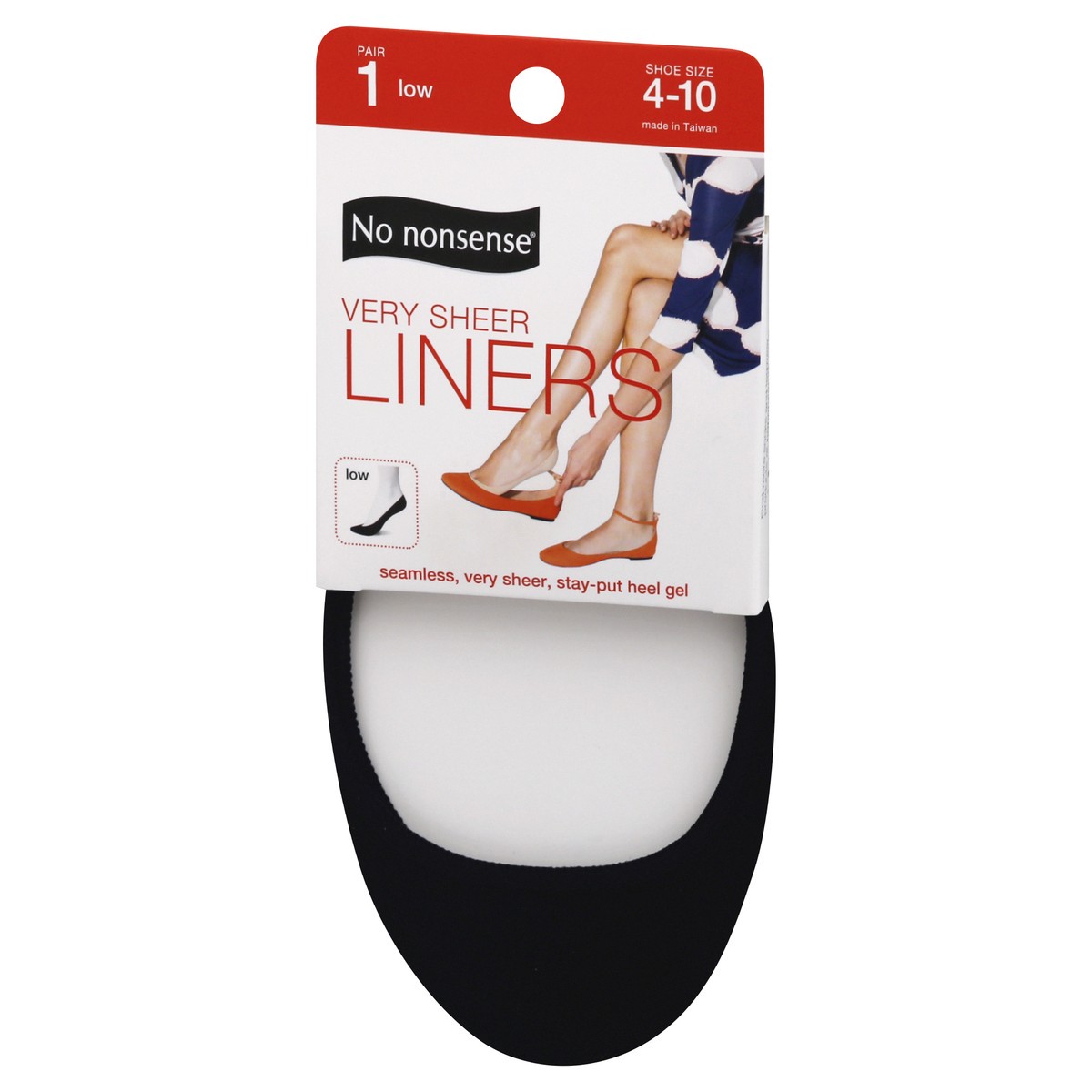 slide 3 of 8, No Nonsense Very Sheer Shoe Liner Socks Black, 1 pair