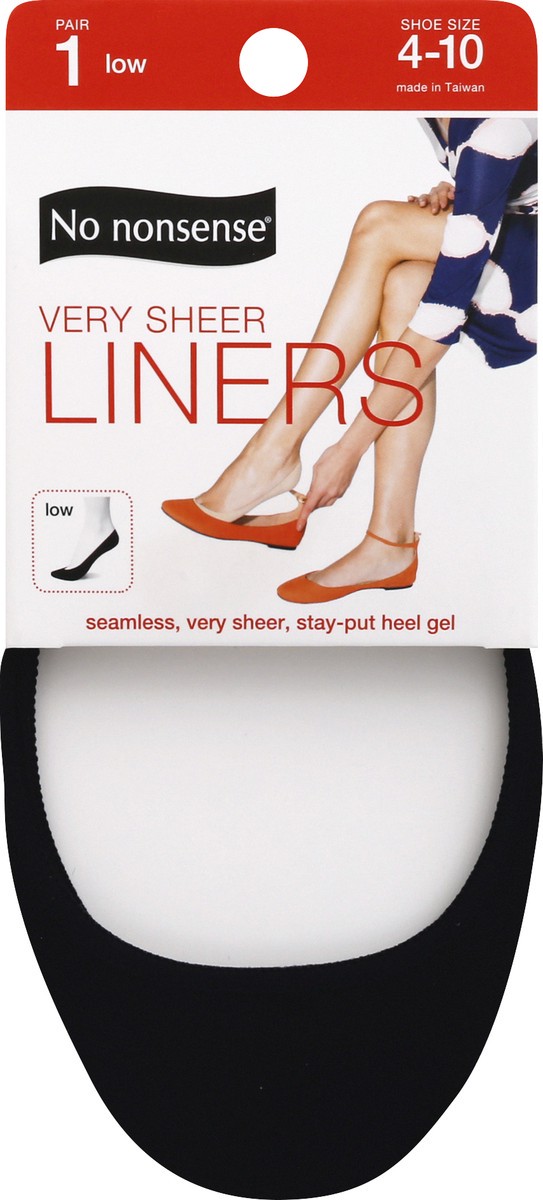 slide 7 of 8, No Nonsense Very Sheer Shoe Liner Socks Black, 1 pair