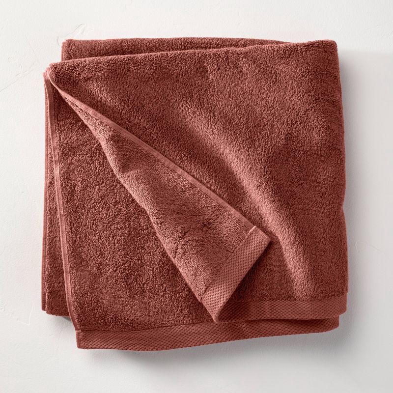 slide 1 of 4, Organic Bath Towel Bronze Brown - Casaluna™: Heavyweight, Fade-Resistant, Low Lint, GOTS Certified, 1 ct