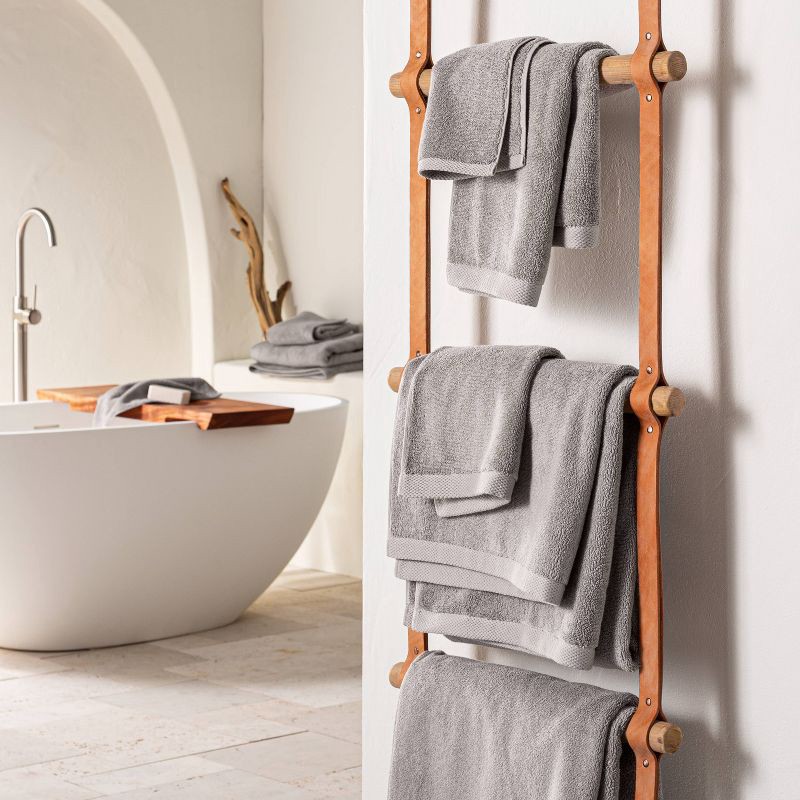 slide 2 of 4, Organic Bath Towel Gray - Casaluna™: Heavyweight 550-800 GSM, Machine Washable, OEKO-TEX Certified, 1 ct