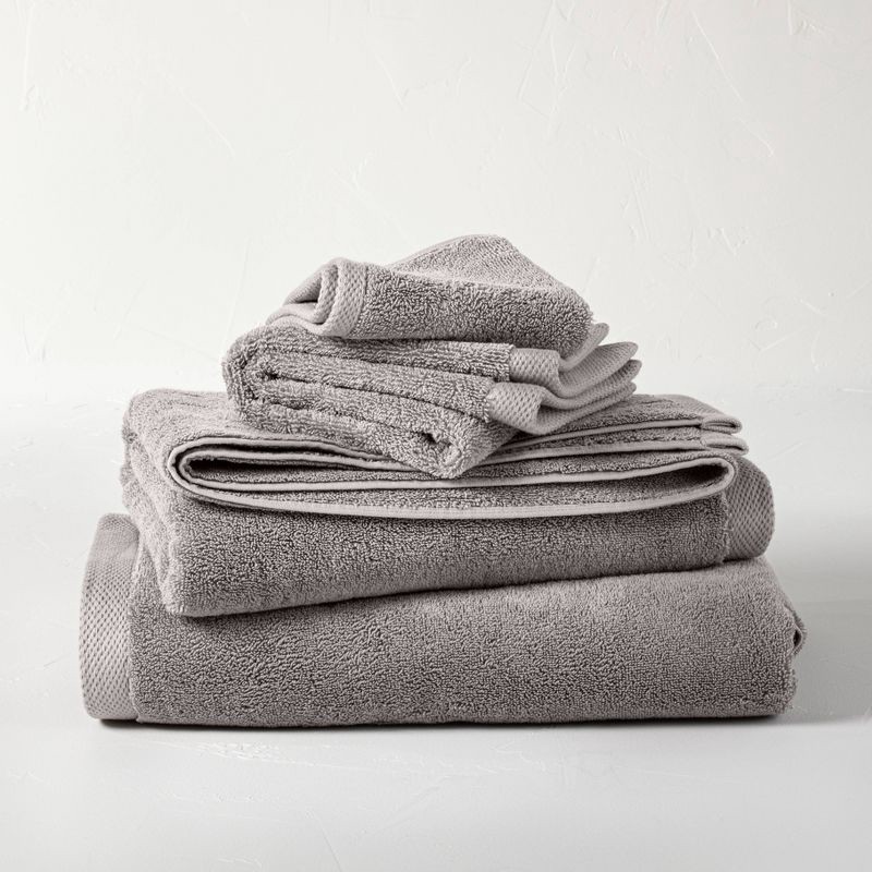 slide 4 of 4, Organic Bath Towel Gray - Casaluna™: Heavyweight 550-800 GSM, Machine Washable, OEKO-TEX Certified, 1 ct