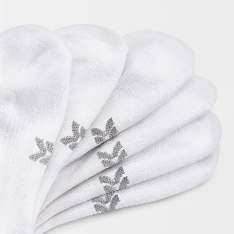 slide 3 of 3, Women's Cushioned 6pk Ankle Socks - All In Motion™ White 4-10: Moisture Wicking, Arch Support, 6 ct