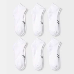 Women's Cushioned 6pk Ankle Socks - All In Motion™ White 4-10: Moisture Wicking, Arch Support