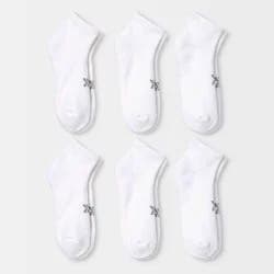 Women's Cushioned 6pk Ankle Socks - All In Motion™ White 4-10: Moisture Wicking, Arch Support