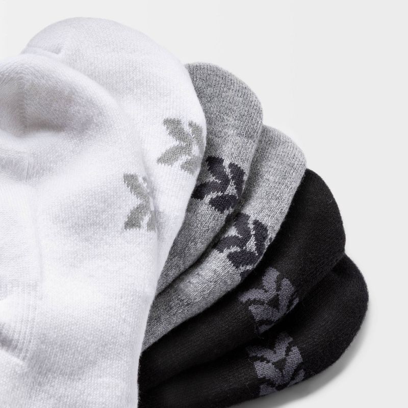 slide 3 of 3, Women's Cushioned 6pk Liner Socks - All In Motion™ White/Heather Gray/Black 4-10: Moisture Wicking, Heavyweight Knit, 6 ct