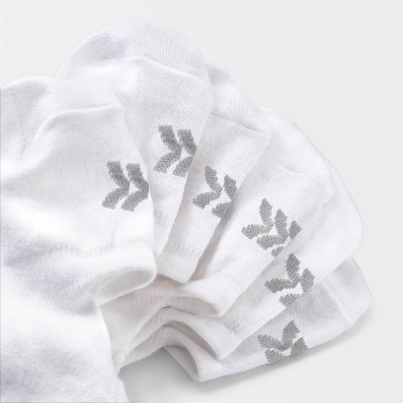 slide 3 of 3, Women's Lightweight 6pk Liner Socks - All In Motion™ White 4-10: Moisture Wicking, Arch Support, Reinforced Toe, 6 ct
