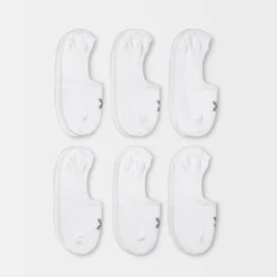 Women's Lightweight 6pk Liner Socks - All In Motion™ White 4-10: Moisture Wicking, Arch Support, Reinforced Toe