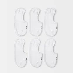 Women's Lightweight 6pk Liner Socks - All In Motion™ White 4-10: Moisture Wicking, Arch Support, Reinforced Toe