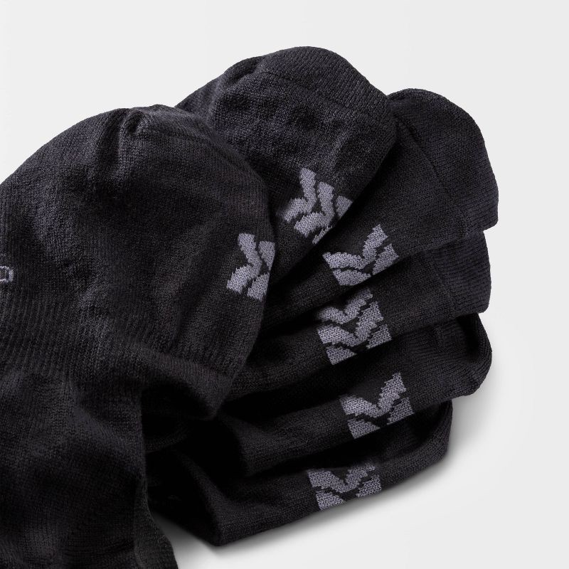 slide 3 of 3, Women's Lightweight 6pk Liner Athletic Socks - All In Motion™ Black 4-10: Moisture Wicking, Flat Seams, Machine Washable, 6 ct