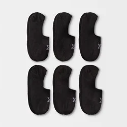 Women's Lightweight 6pk Liner Athletic Socks - All In Motion™ Black 4-10: Moisture Wicking, Flat Seams, Machine Washable