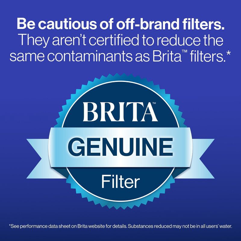 slide 6 of 12, Brita Water Filter 6 Cup Denali Water Pitcher Dispenser - White: Easy-Fill Lid, Electronic Indicator, 1 ct