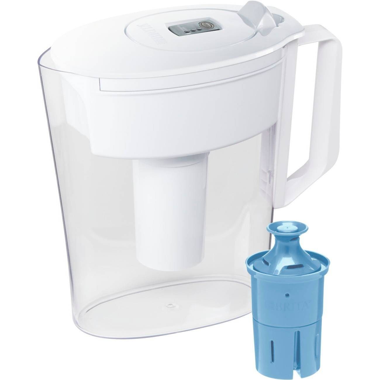 slide 1 of 5, Brita Water Filter Soho Water Pitcher Dispensers with Longlast Water Filter - White, 1 ct