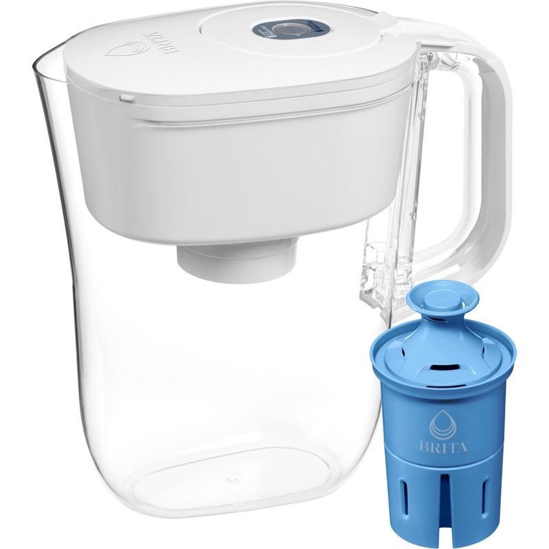 slide 1 of 18, Brita Water Filter 6 Cup Denali Water Pitcher Dispenser with Elite Water Filter - White, 1 ct