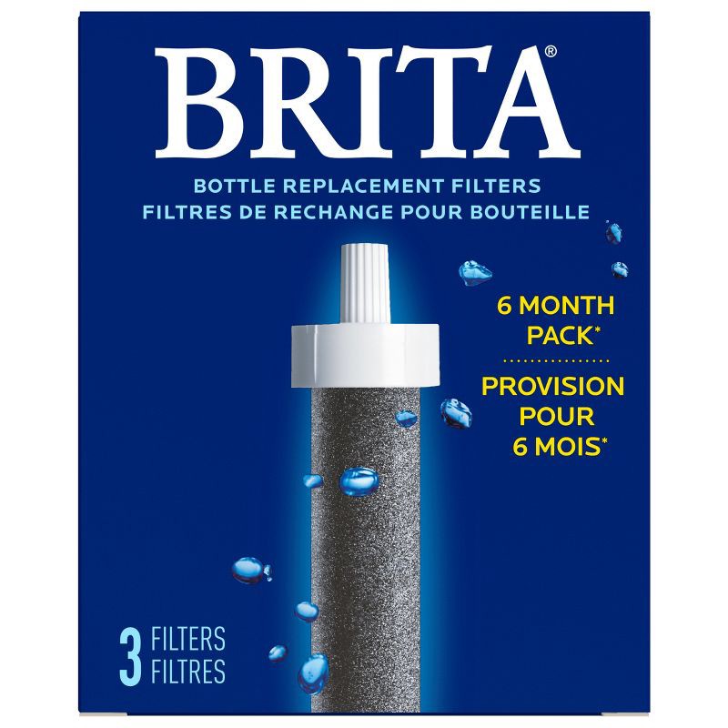 slide 2 of 8, Brita 3ct Bottle Filter - Black, 3 ct