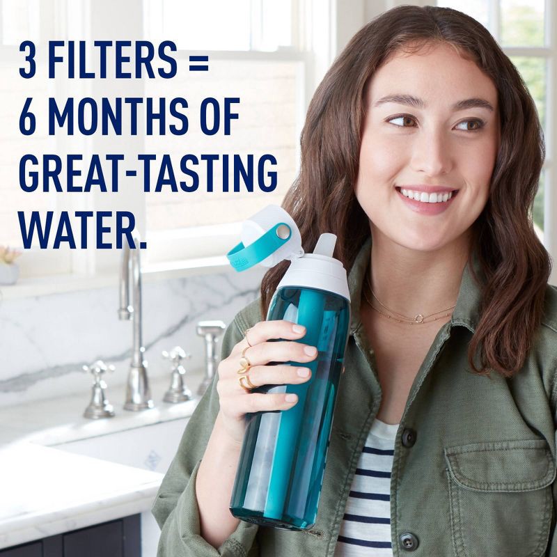 slide 3 of 9, Brita 3ct Bottle Filter - Black: Replacement Water Filters, BPA-Free, Reduces Odors, Fits Brita Pitchers & Dispensers, 3 ct