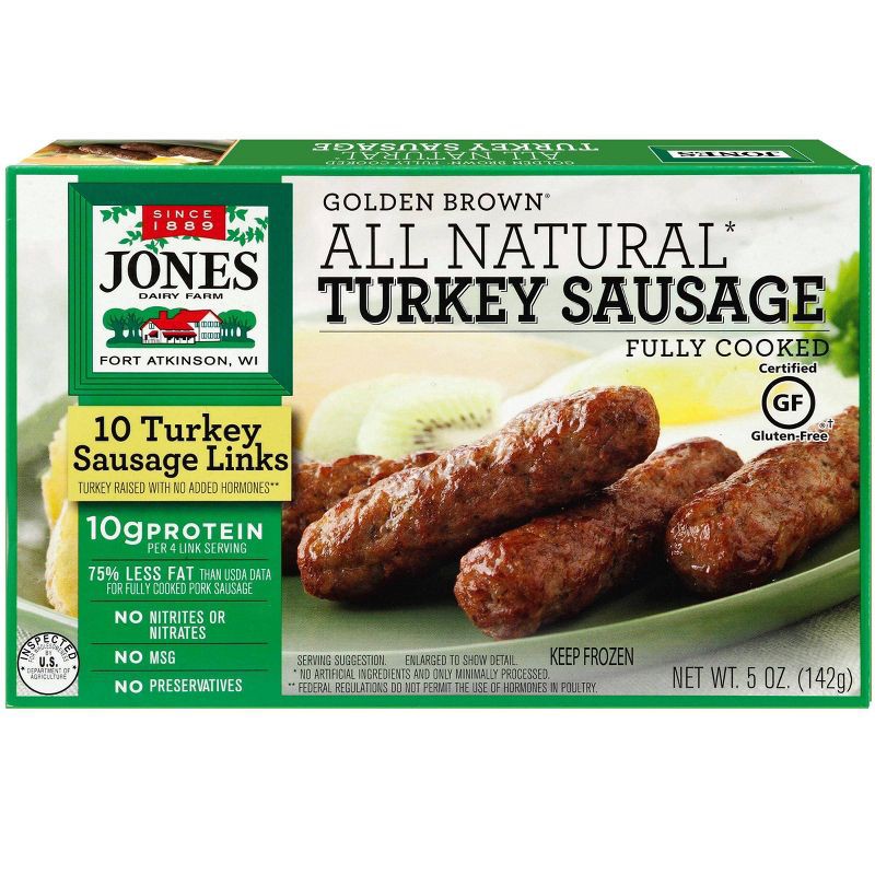 slide 1 of 4, Jones Dairy Farm Frozen All Natural Turkey Sausage Links - 10ct/5oz, 10 ct; 5 oz