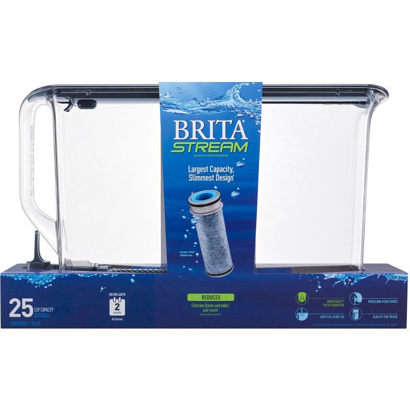 slide 3 of 7, Brita Stream 25-Cup Dispenser - Slate, 1 ct