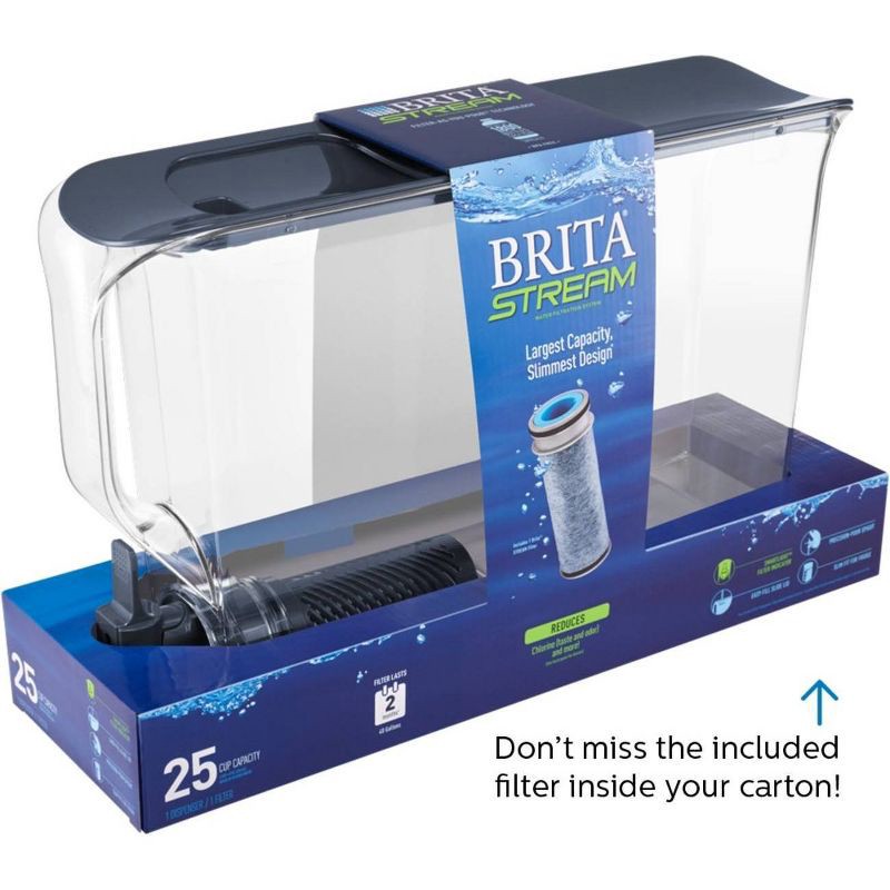 slide 4 of 7, Brita Stream 25-Cup Dispenser - Slate, 1 ct