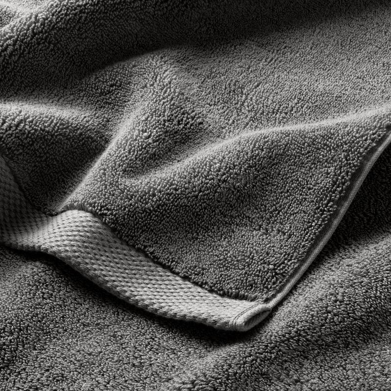 slide 3 of 4, Organic Bath Sheet Dark Gray - Casaluna™: 100% Organic Cotton, Heavyweight 550-800 GSM, Low Lint, Machine Washable, 1 ct