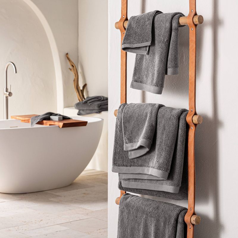 slide 2 of 4, Organic Bath Towel Dark Gray - Casaluna™, 1 ct